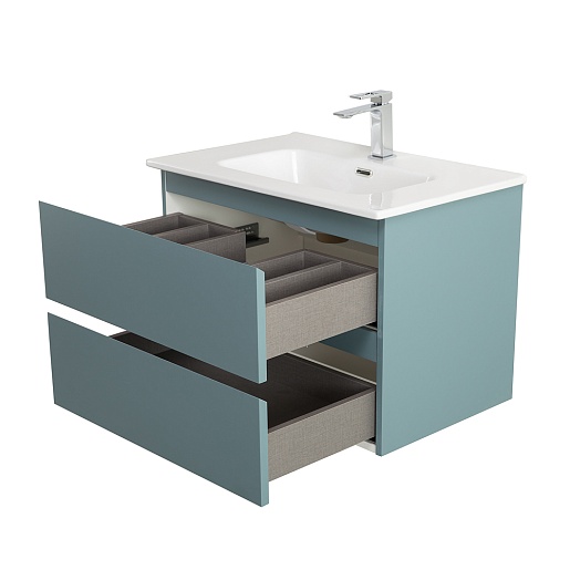 BelBagno Тумба с раковиной Kraft 39-70 подвесная Голубой матовый с раковиной BB700/390ETL – фотография-10